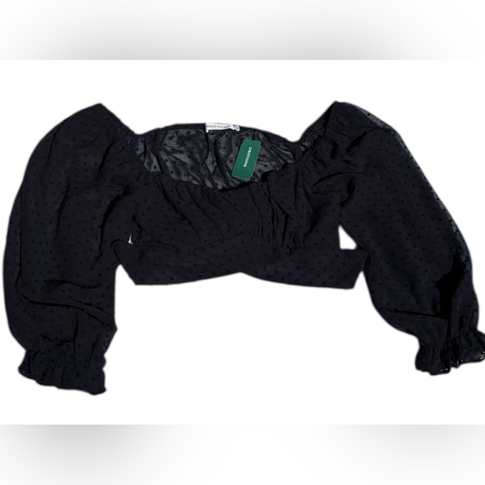 NWT Simons Bisou's Project Cropped Longsleeve Blouse M/L